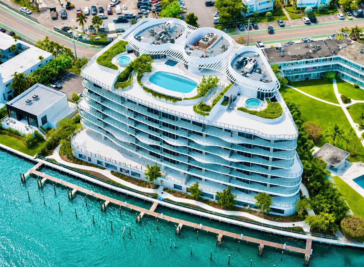 (A propriedade se destaca não apenas pelo luxo, mas também pela localização estratégica, considerada um dos principais atrativos para investidores no mercado imobiliário americano.)