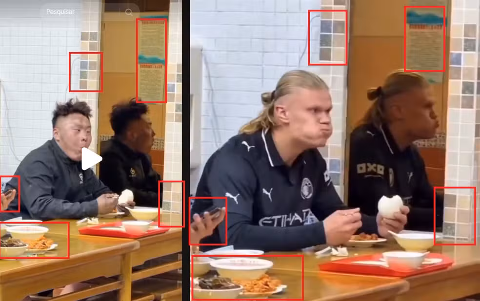 Conteúdo viral nas redes sociais manipula um vídeo original com troca de rosto e não mostra o atacante da Noruega.
