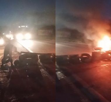 Imagem - Moradores protestam contra reintegração de posse e bloqueiam trecho da PA-252, em Moju
