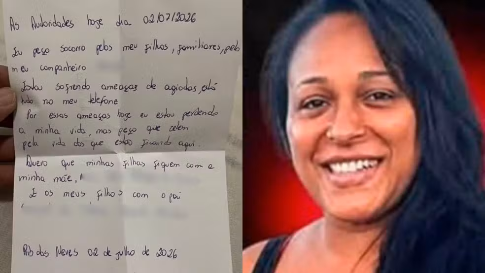 Imagem - Ex-mulher do goleiro Bruno deixa cartas de despedida antes de desaparecer em Ribeirão das Neves