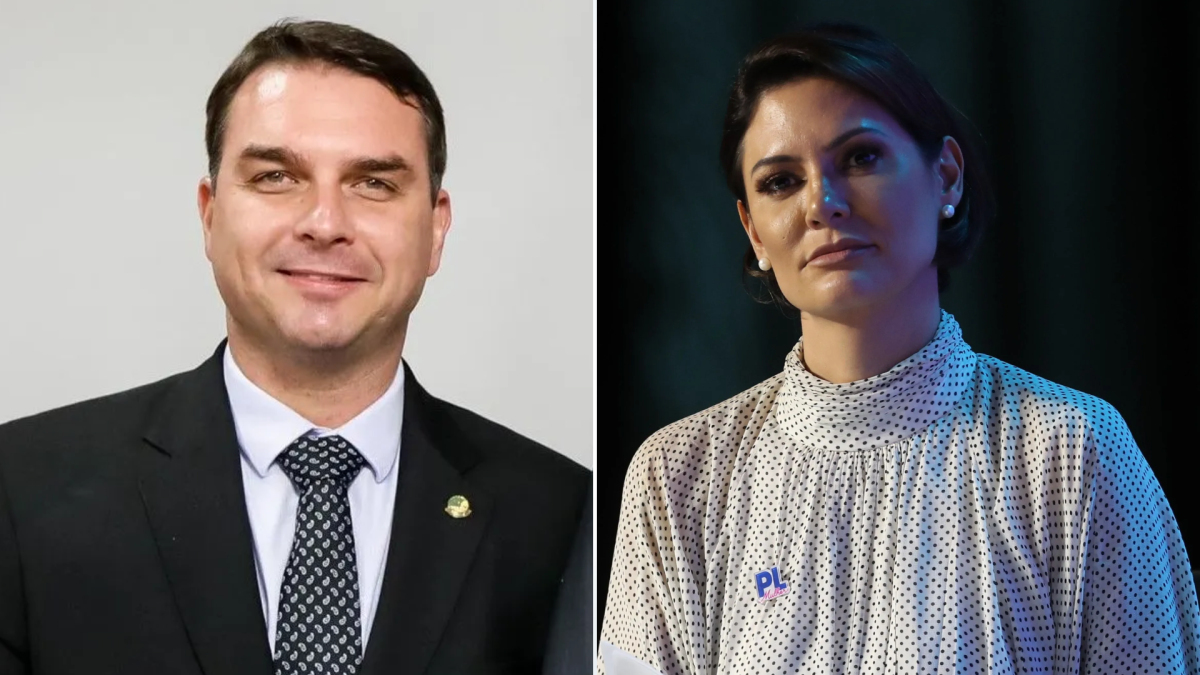 Flávio e Michelle Bolsonaro - 