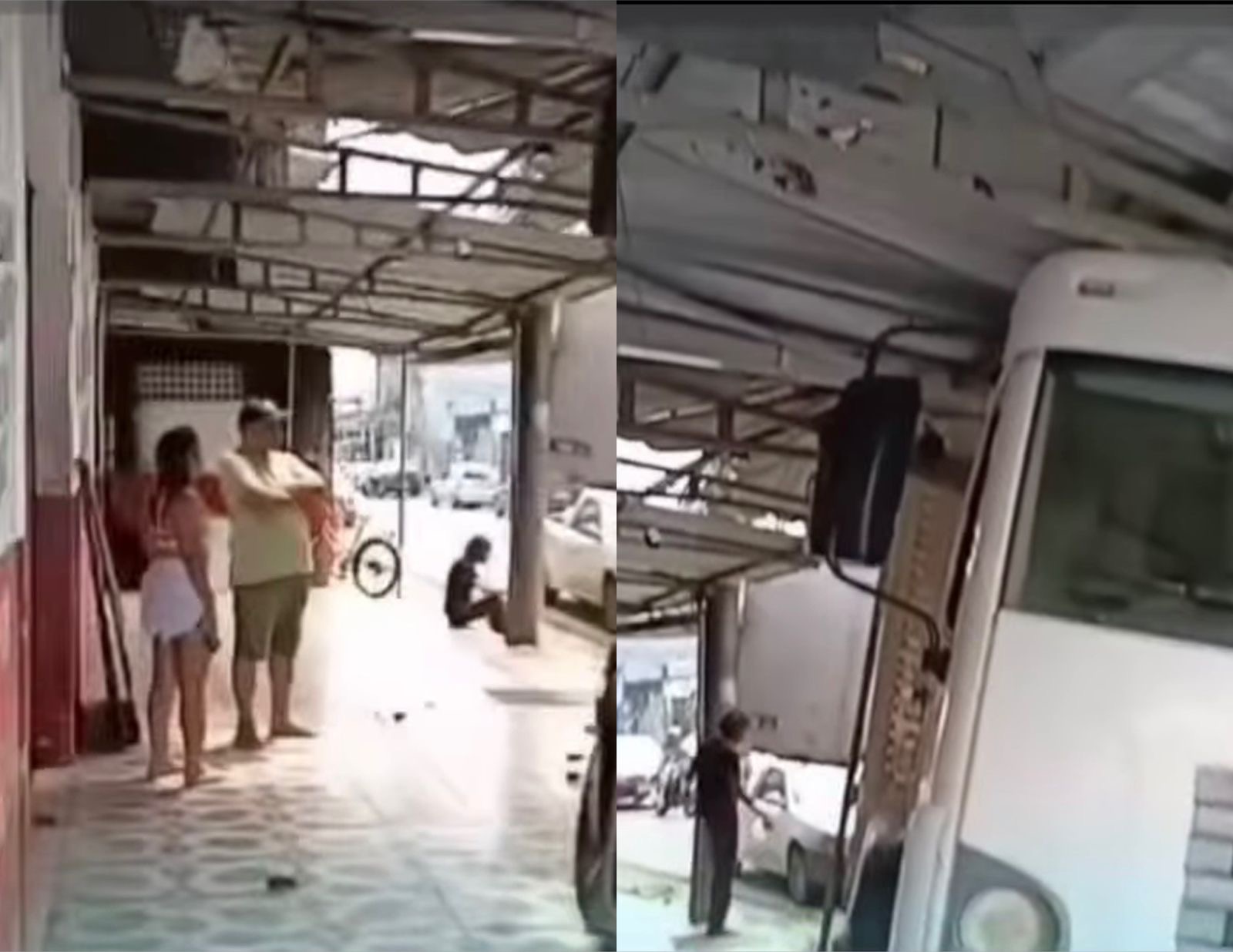 Caminhão perde o controle, invade calçada e destrói fachada de panificadora em Belém