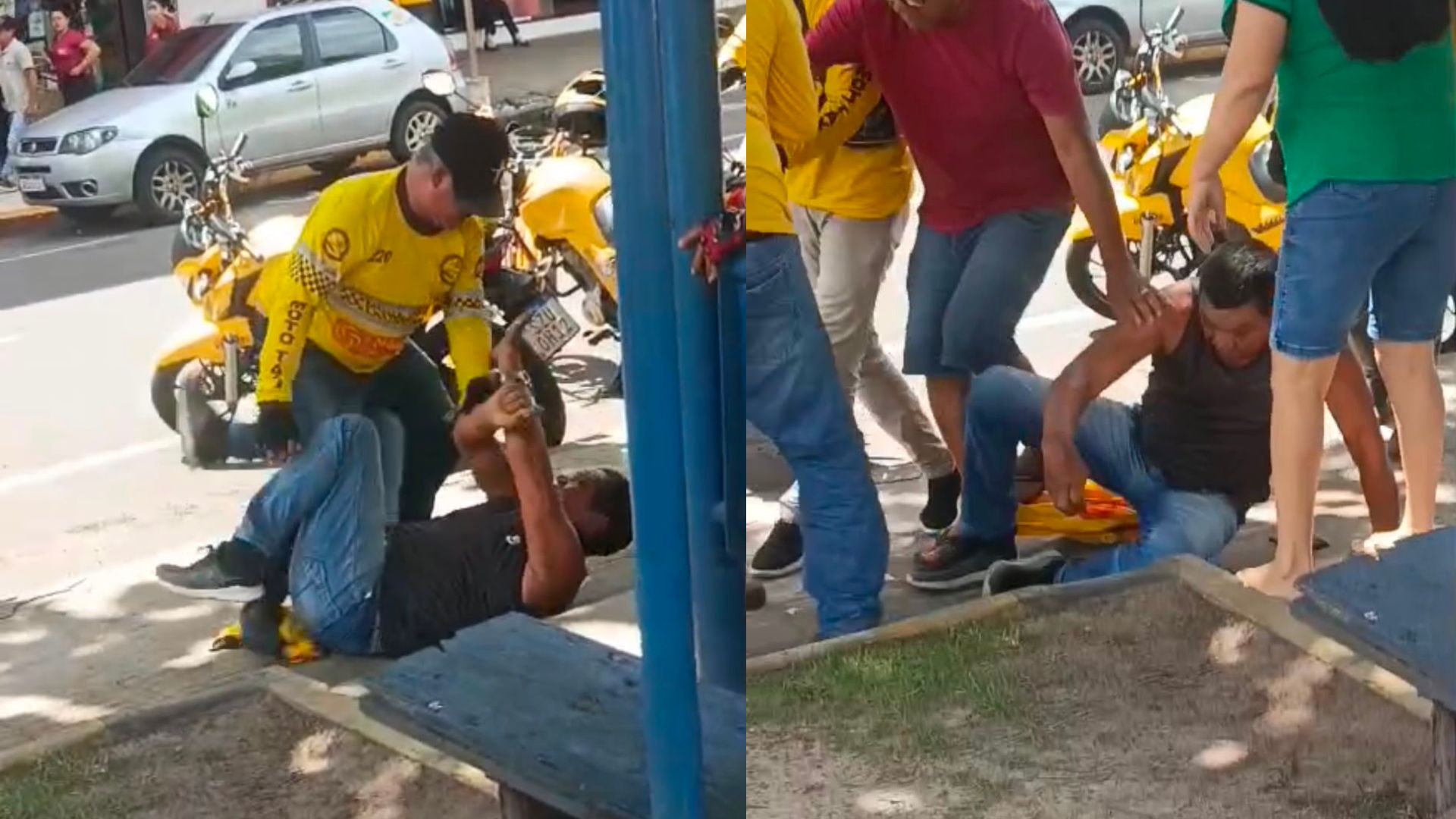 Briga entre mototaxistas termina em agressões no Centro de Castanhal
