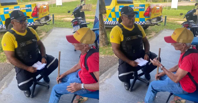 Um agente do detran o encontrou e prestou apoio 