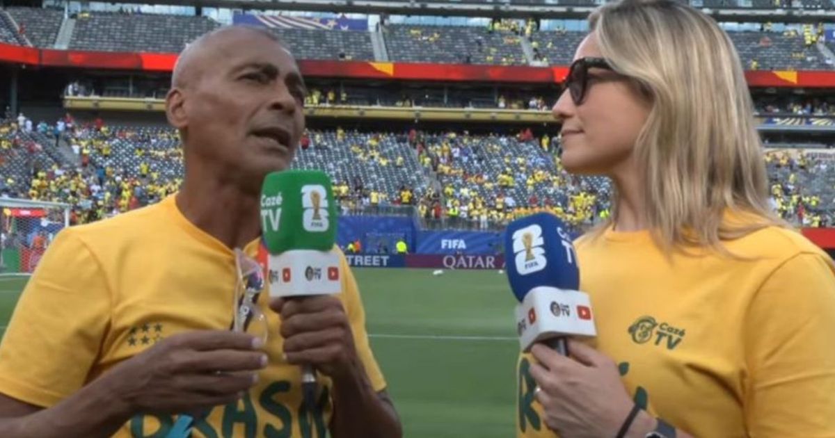 Senador Romário (PL-RJ), que atua como comentarista na Copa de 2026 pela CazéTV.