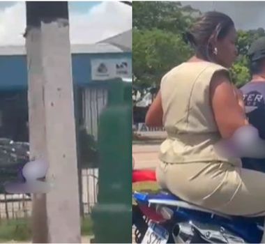 Imagem - Casal é flagrado sem capacete na Avenida Augusto Montenegro, em frente ao Detran, em Belém