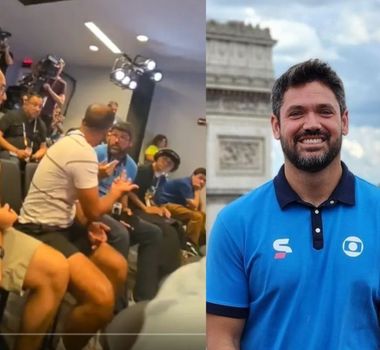 Imagem - Repórter da Globo, Marcelo Courrege discute durante coletiva da seleção de Marrocos
