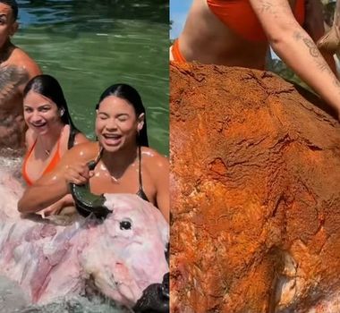 Imagem - Lia Mendonça prepara búfalo assado no Marajó e vídeo repercute nas redes; assista