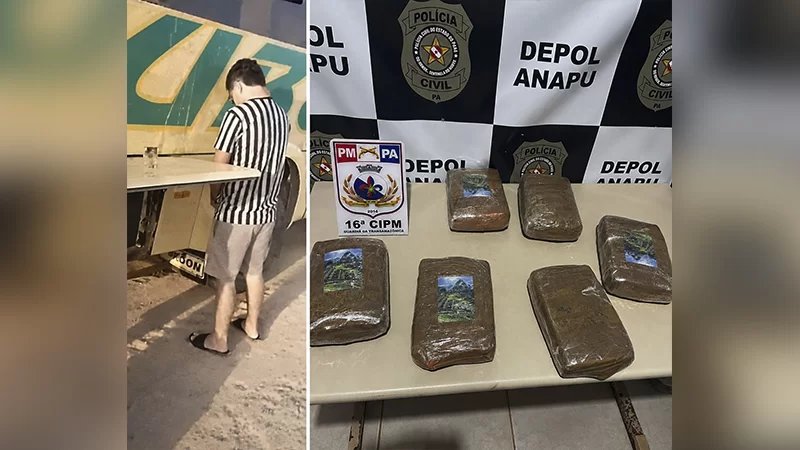 Passageiro é preso ao tentar transportar 6 kg de maconha em micro-ônibus de Manaus para Marabá