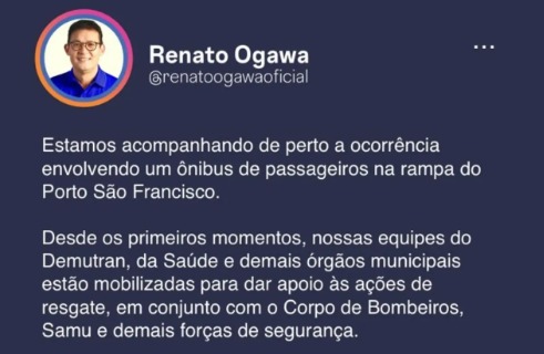 (Nota oficial publicada nas redes sociais) 