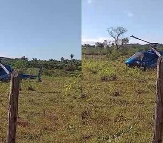 Imagem - Helicóptero faz pouso forçado em quintal de residência no interior do Piauí