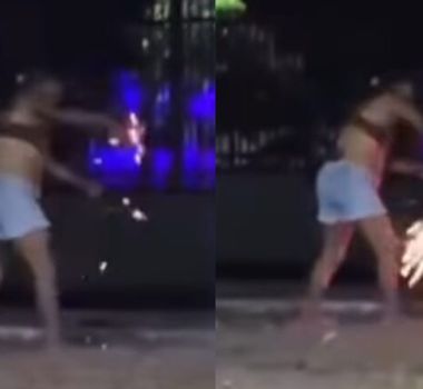 Imagem - Mulher é flagrada furtando fios de energia no centro de Redenção, no Pará