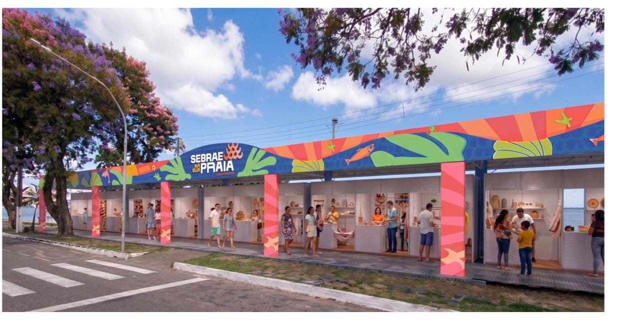 Estandes onde será realizada a Feira do Artesanato, em Mosqueiro