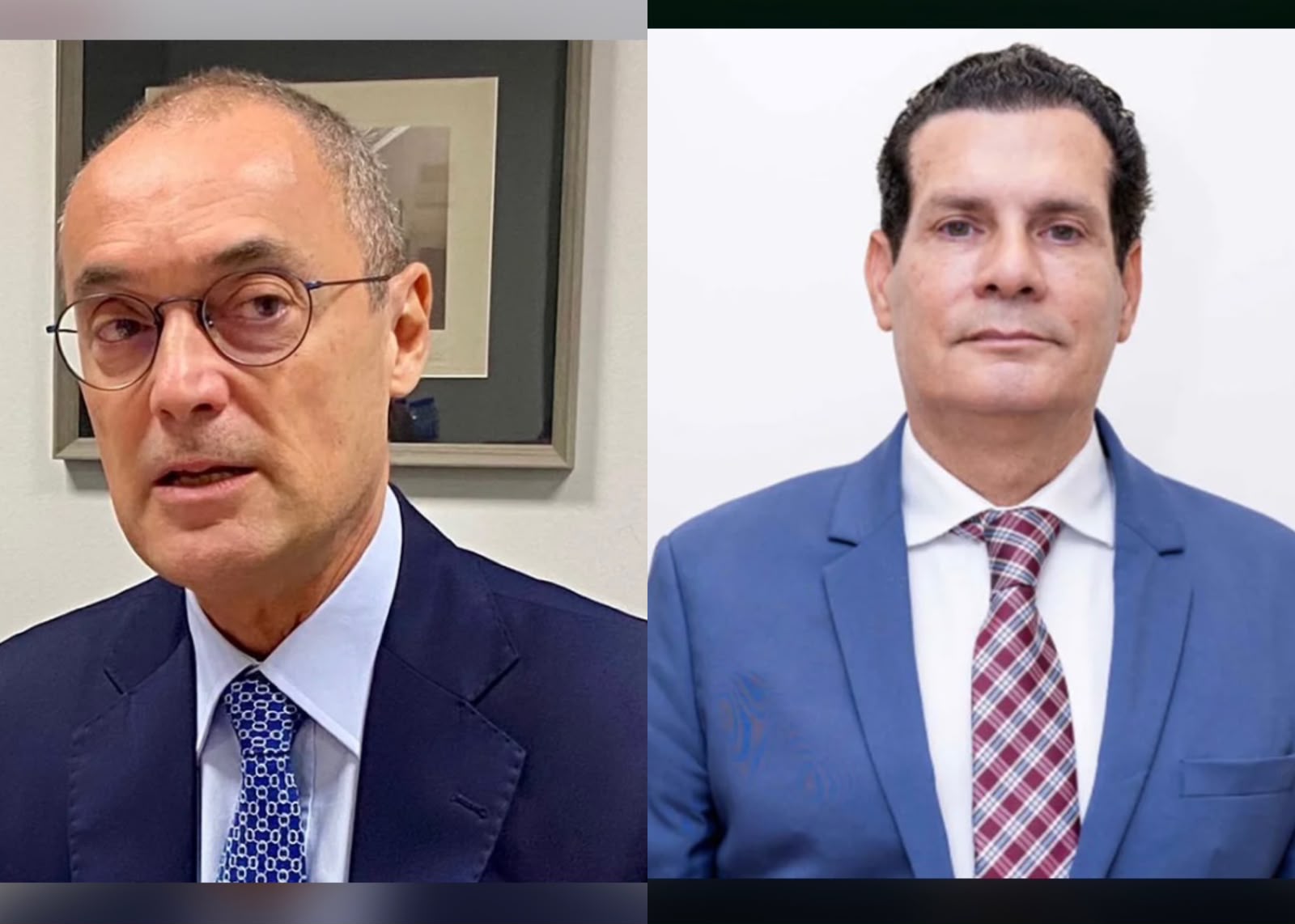 O embaixador , Wladimir Valler Filho e o conselheiro Hervelter de Mattos