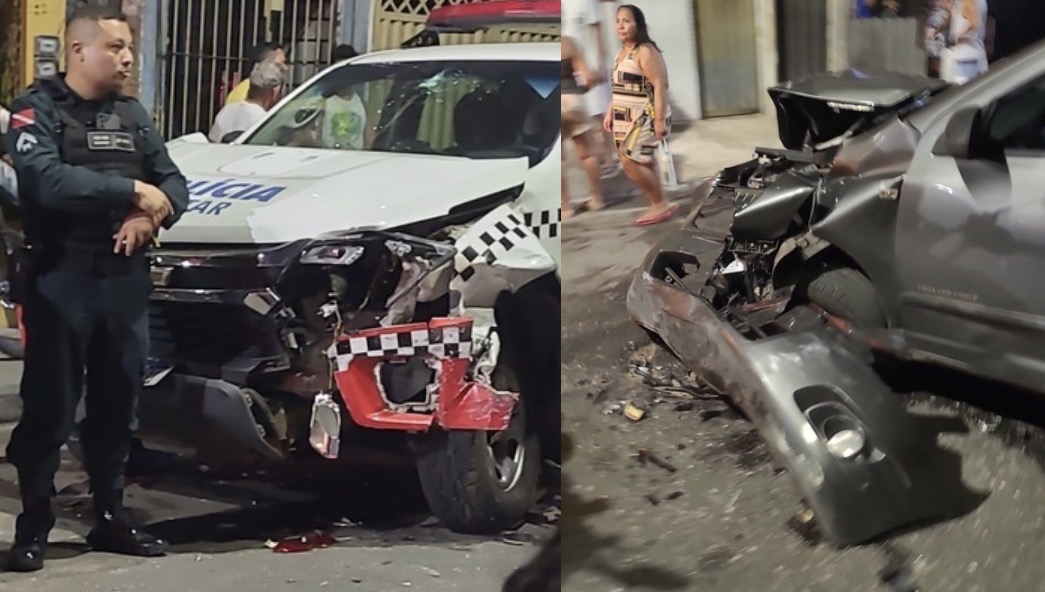 Perseguição policial termina com colisão e prisão de suspeitos no Jurunas