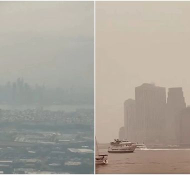 Imagem - Fumaça de incêndios canadenses encobre Nova York e ameaça final da Copa do Mundo