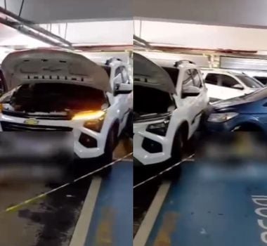 Imagem - Acidente envolve três veículos em estacionamento de supermercado em Belém