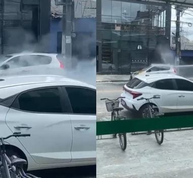 Imagem - Carro pega fogo na Marambaia, em Belém