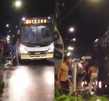 Imagem - Passageiros quebram janelas para escapar após princípio de incêndio em ônibus de Outeiro, em Belém