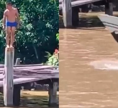 Imagem - Vídeo:Banhista é atingido por lancha durante mergulho em rio no Pará