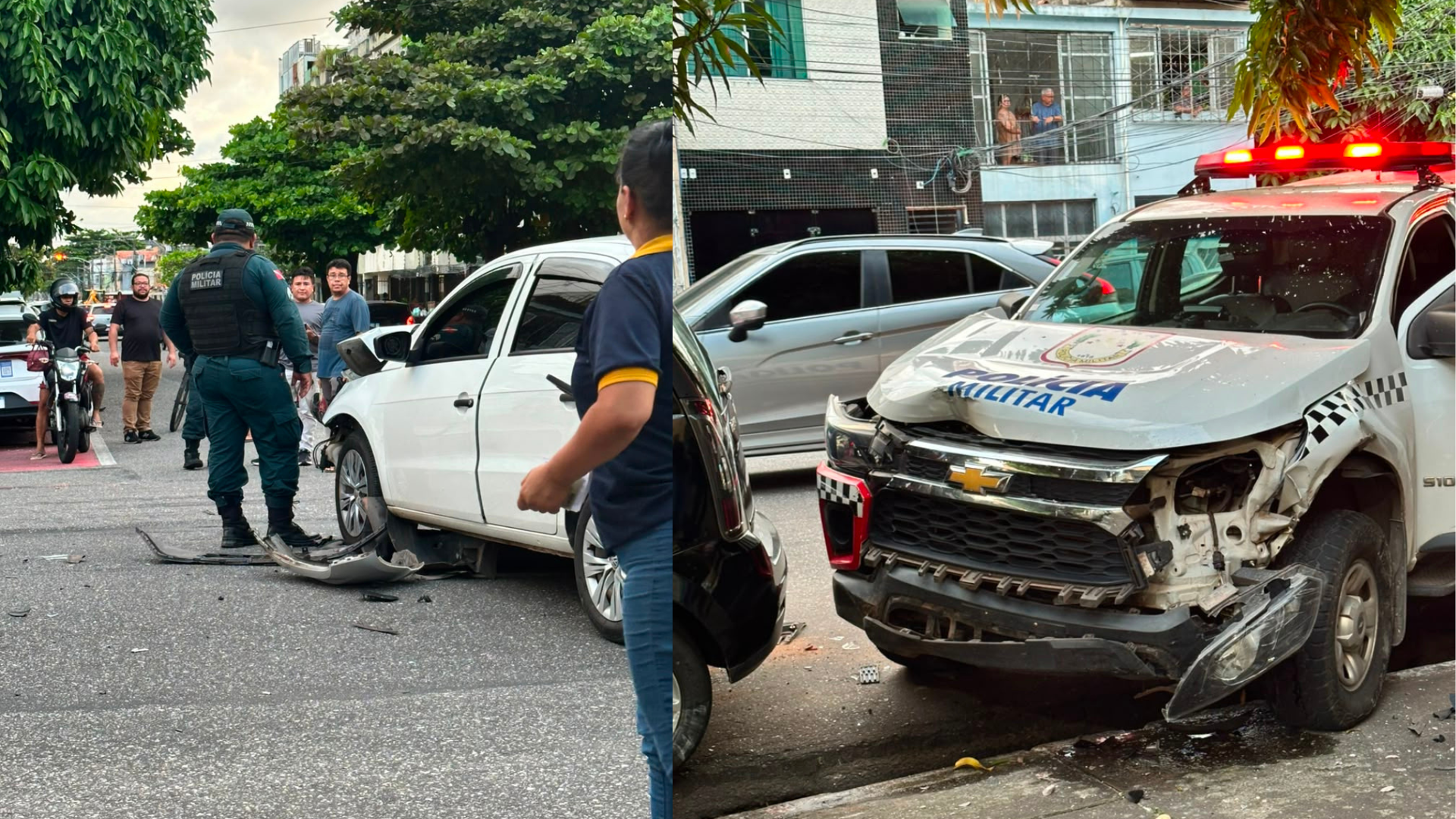 Imagem - Carro atinge viatura da PM e capota no bairro do Jurunas em Belém