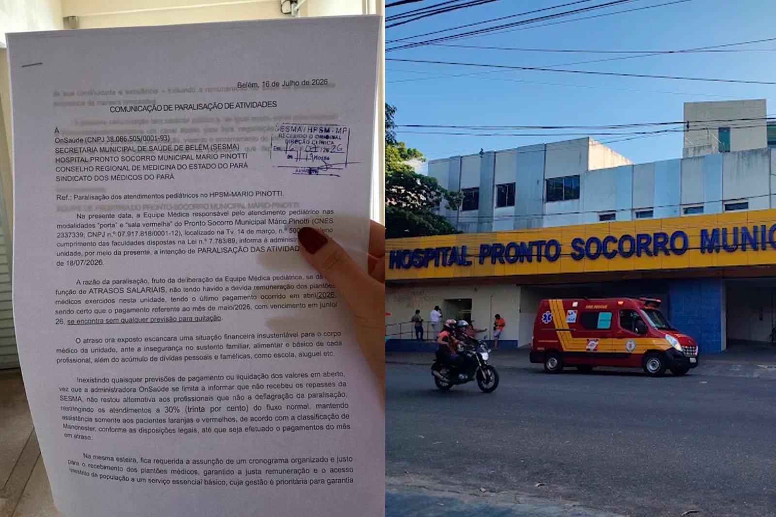 Após paralisação por atraso de salários prefeitura demite pediatras do PSM da 14