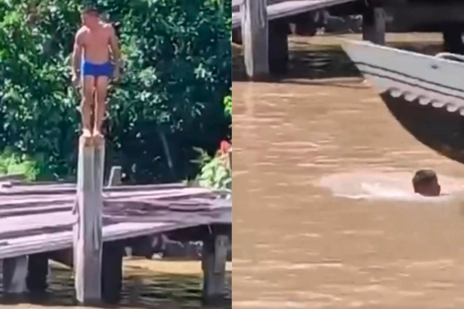 Vídeo:Banhista é atingido por lancha durante mergulho em rio no Pará