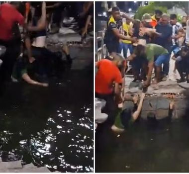 Imagem - Vídeo: Parte de calçadão desaba e deixa feridos em lagoa no Ceará