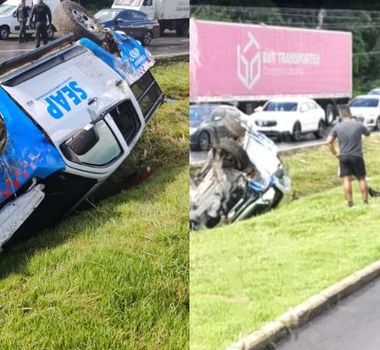 Imagem - Viatura da SEAP tomba na BR-316, em Santa Izabel do Pará; causas do acidente serão investigadas