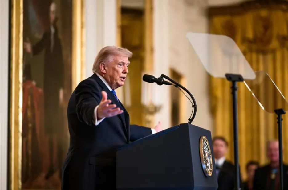 Presidente Donald Trump discursando -