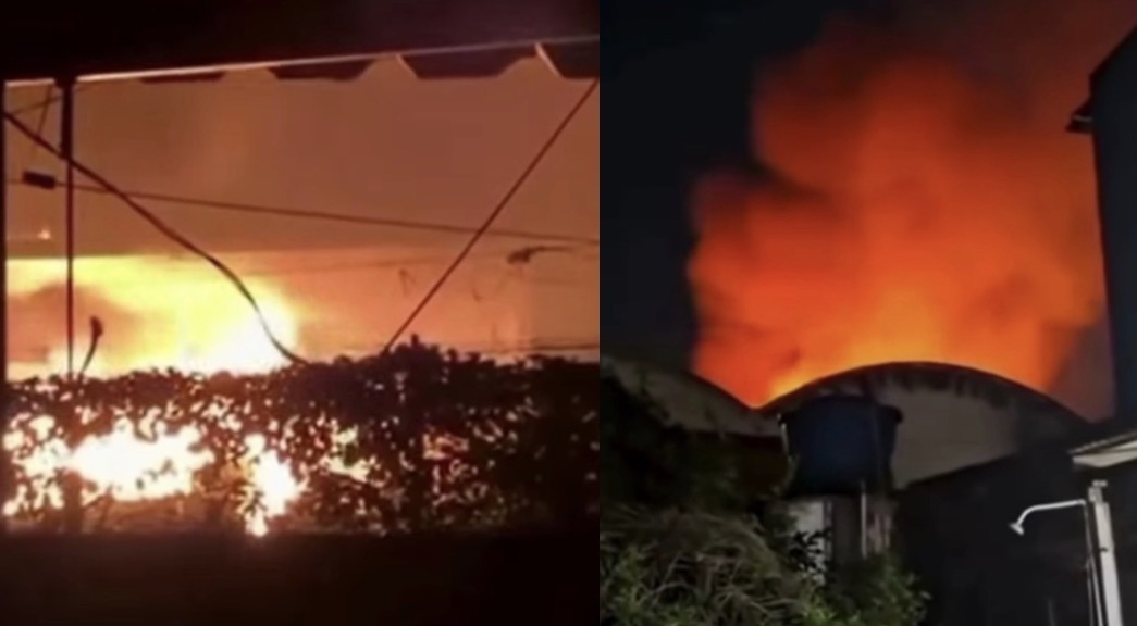 Incêndio de grandes proporções atinge galpão em Ananindeua