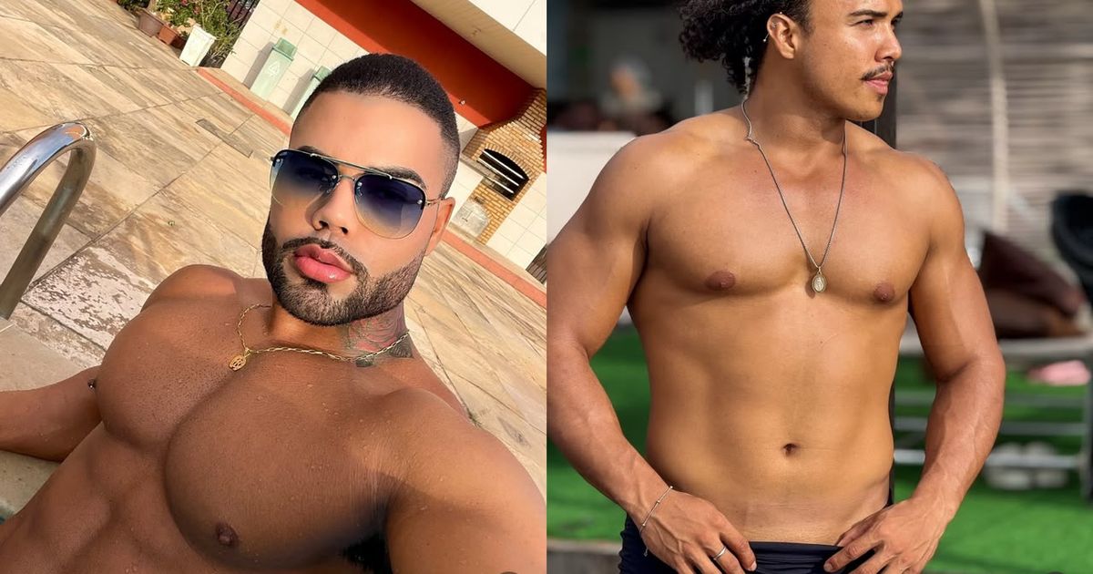 O  modelo Jean Amorim e o influenciador eleito mister verão, Gui Marajoara.