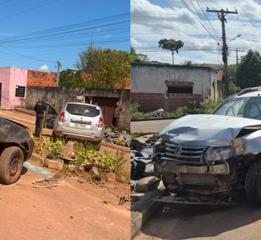 Imagem - Motorista fica ferido após colisão entre dois veículos em Xinguara