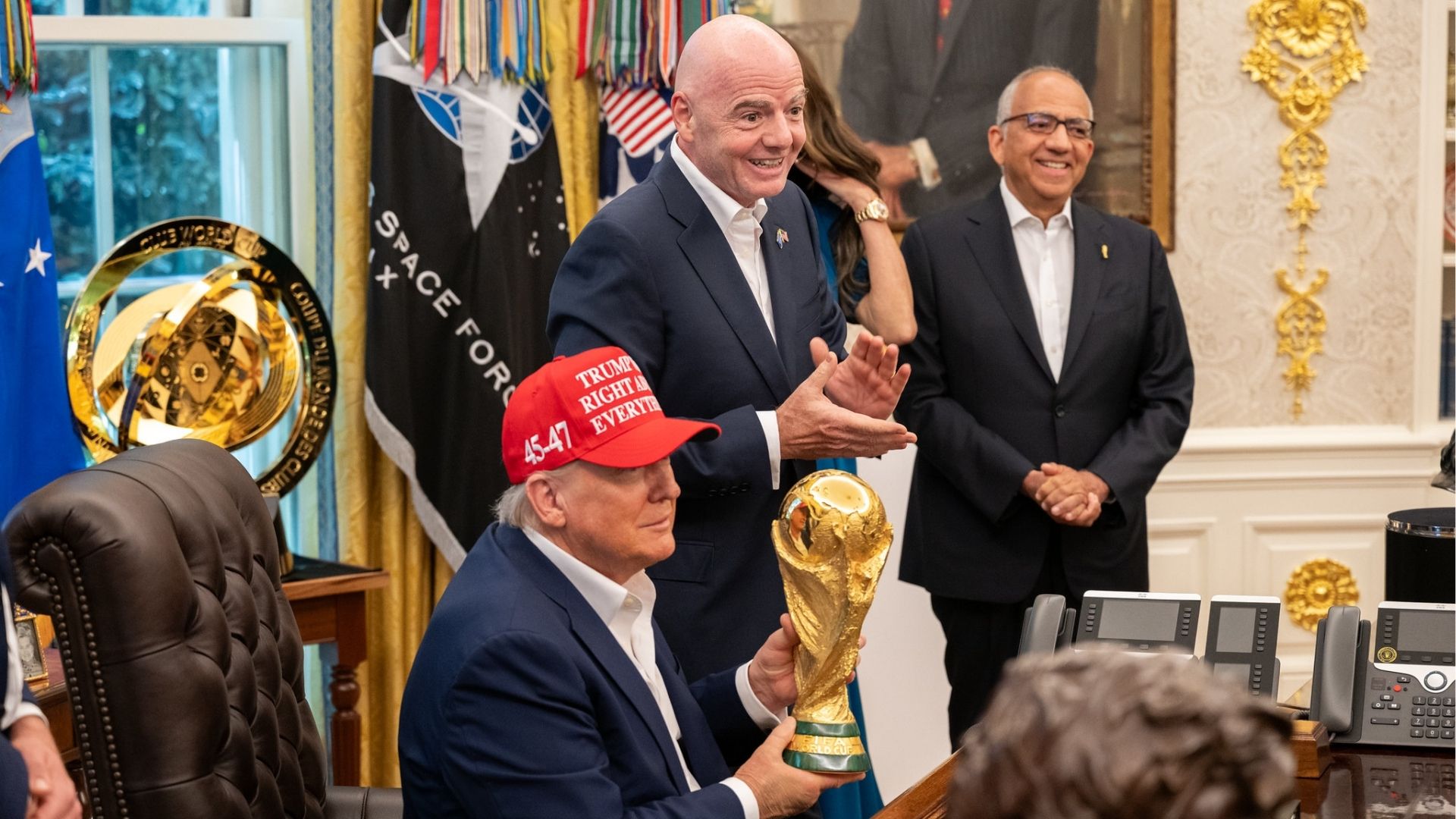 Presidente da FIFA Gianni Infantino e presidente dos EUA, Donald Trump.