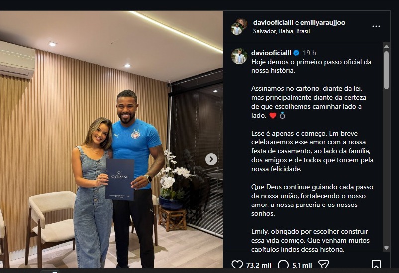 Anuncio do casamento