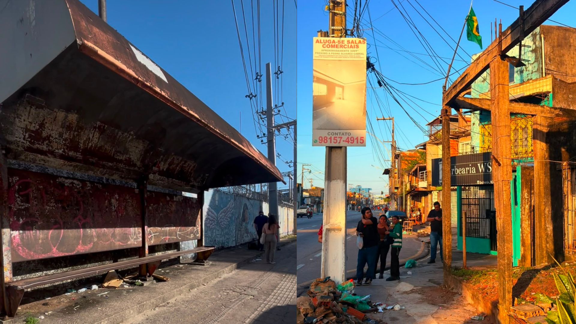 Paradas de ônibus abandonadas expõem passageiros ao sol, à chuva e à insegurança em Belém