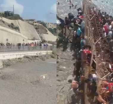 Imagem - Vídeo: Milhares de imigrantes do Marrocos chegam a Ceuta e governo espanhol aciona o Exército