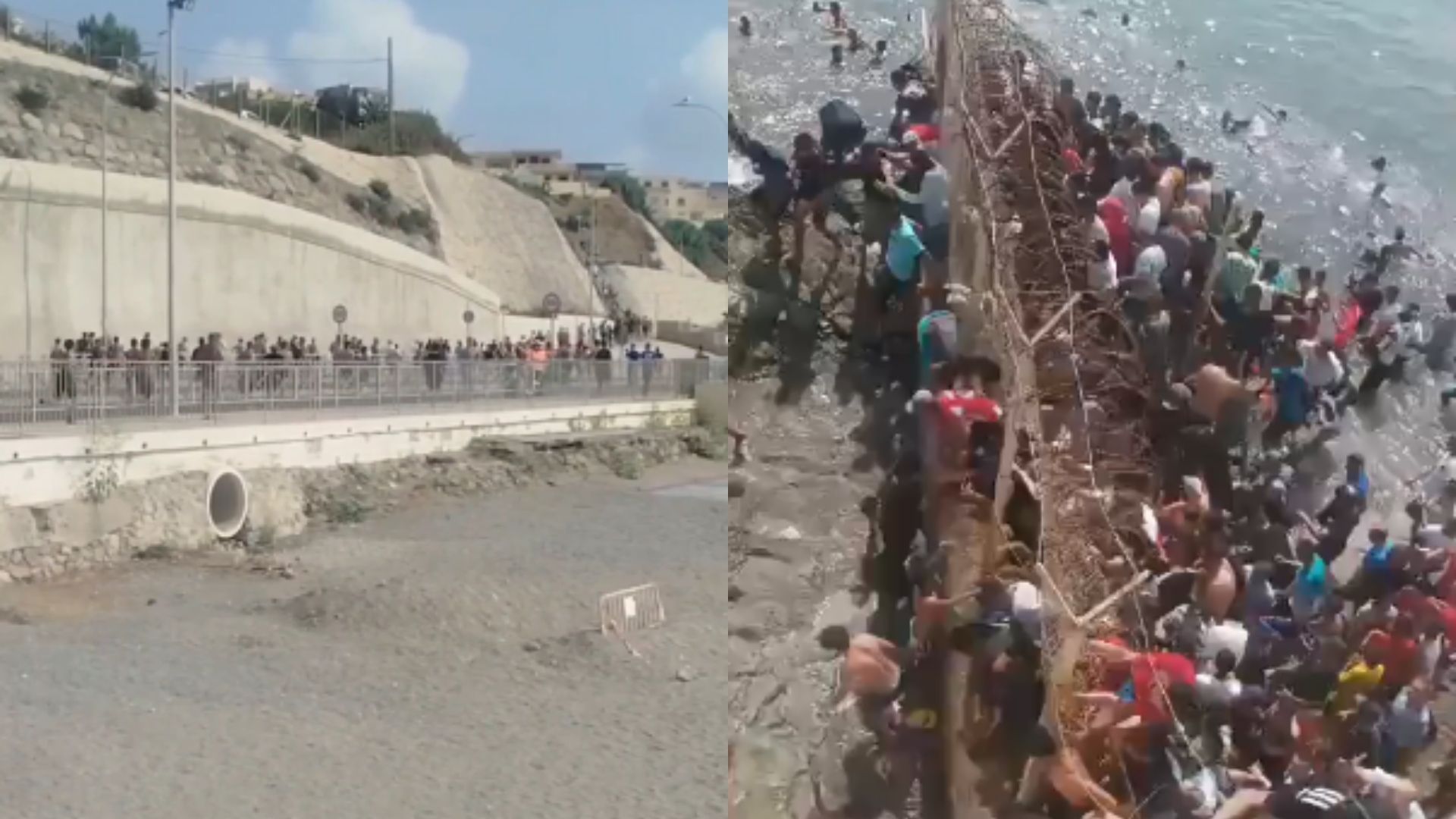 Imagem - Vídeo: Milhares de imigrantes do Marrocos chegam a Ceuta e governo espanhol aciona o Exército