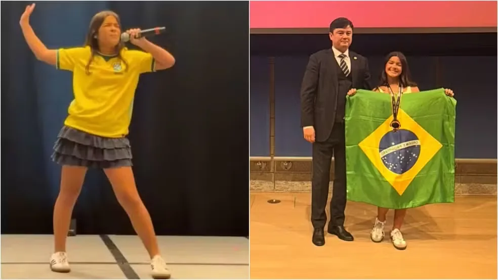 (A estudante cearense Yasmim Teófilo do Nascimento, de 12 anos, conquistou a medalha de bronze na fase global da Copernicus Mathematics Olympiad (CMO), realizada na Universidade de Columbia, em Nova York, nos Estados Unidos.)