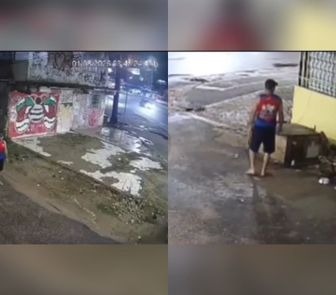 Imagem - Dupla é flagrada pichando muros às margens da BR, em Belém