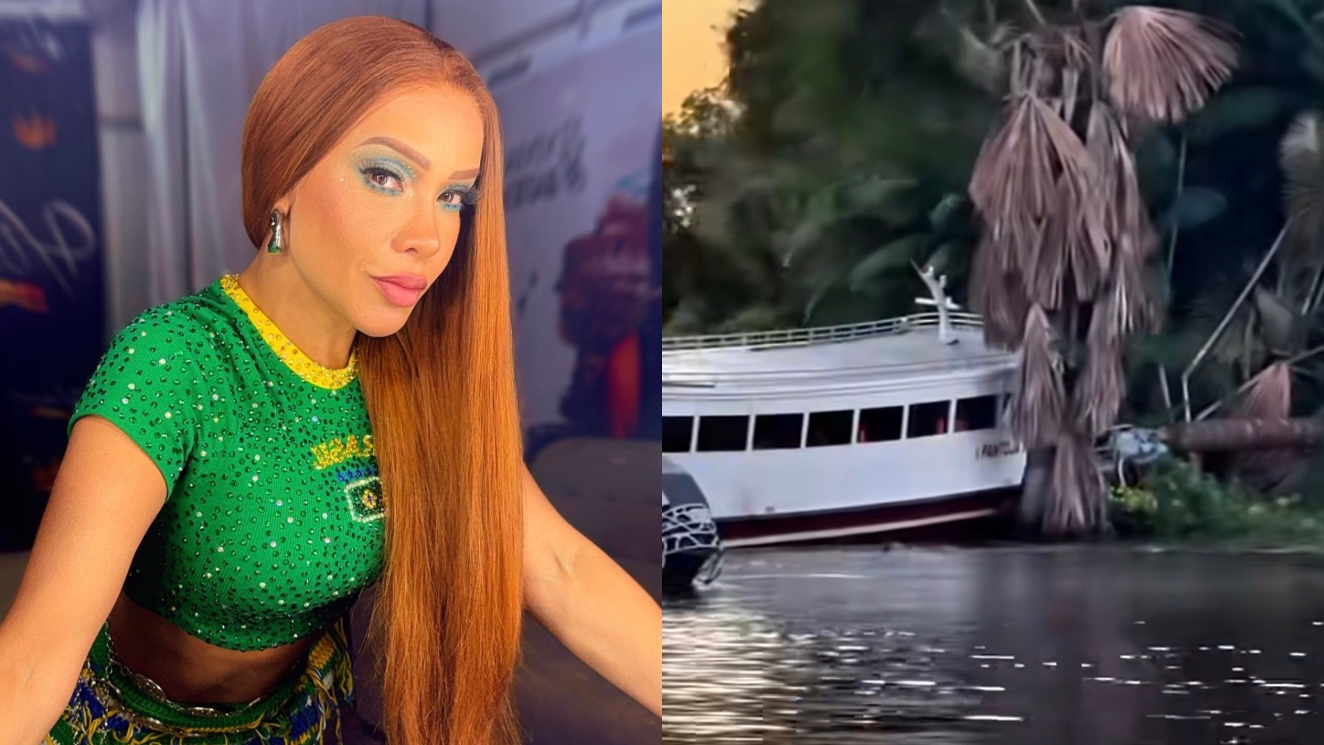 Cantora paraense Viviane Batidão e integrantes de sua equipe sofreram um acidente de lancha.