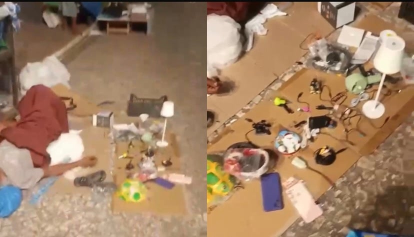 Vídeos divulgados nas redes sociais mostram a presença de usuários de drogas, barracas improvisadas e a comercialização de diversos produtos durante a noite