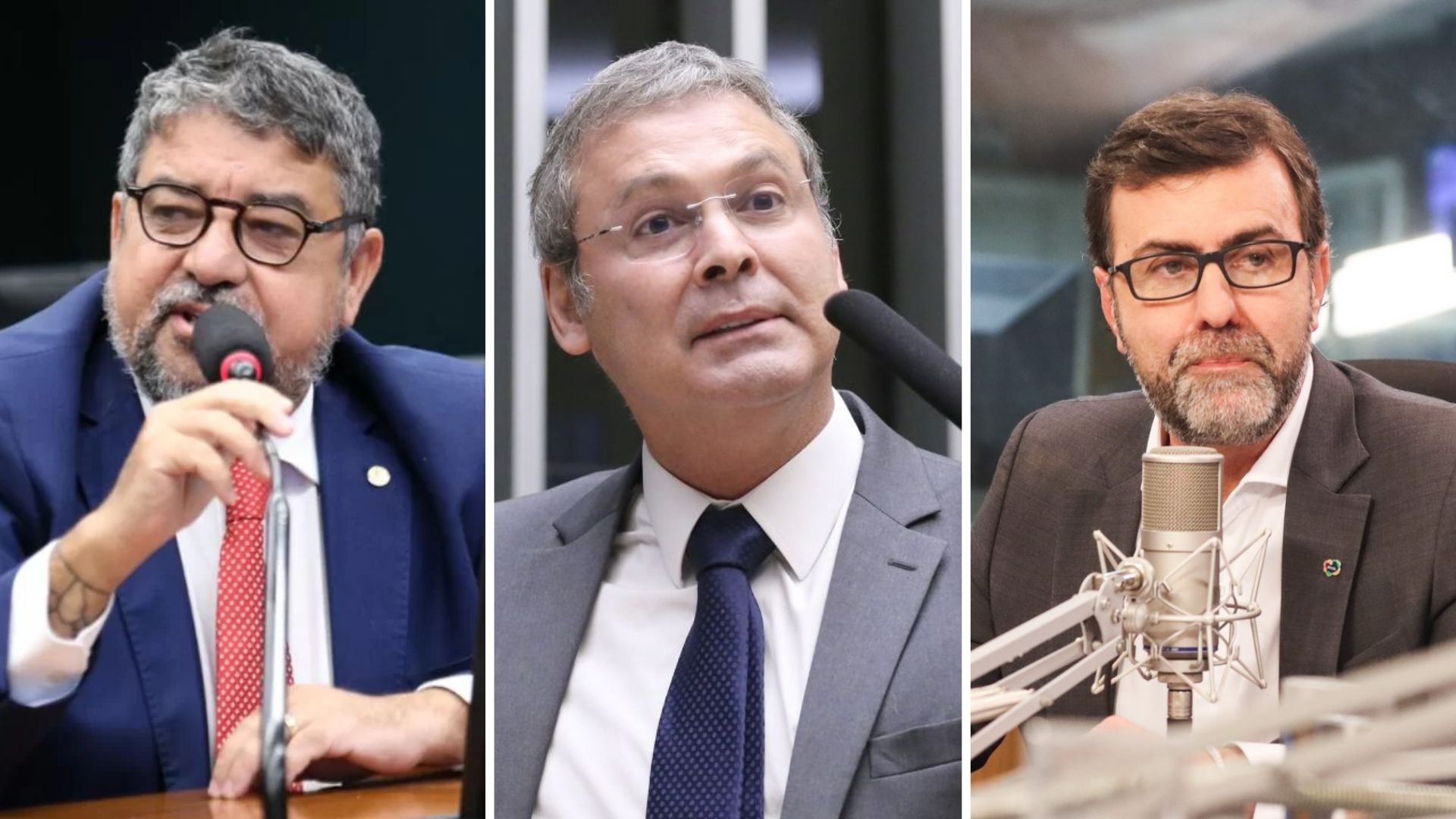 Washington Quaquá,  Lindbergh Farias e Marcelo Freixo, respectivamente.