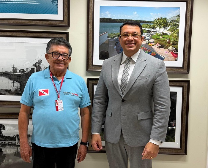Empresário Oscar Rodrigues e o apresentador José Maria Maués 