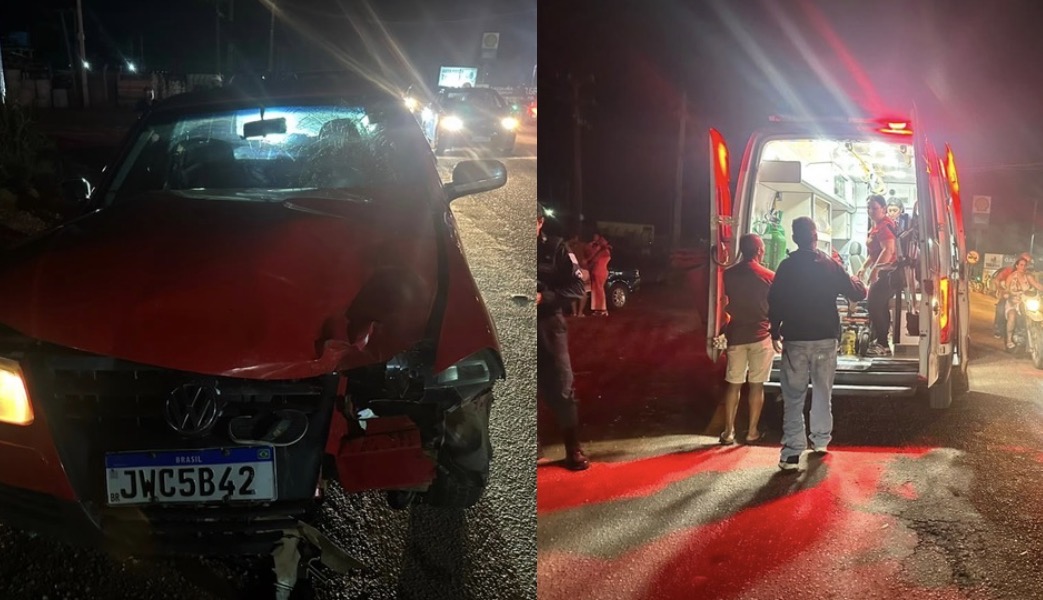 Acidente entre carro e moto deixa quatro pessoas feridas na PA-279, em Tucumã