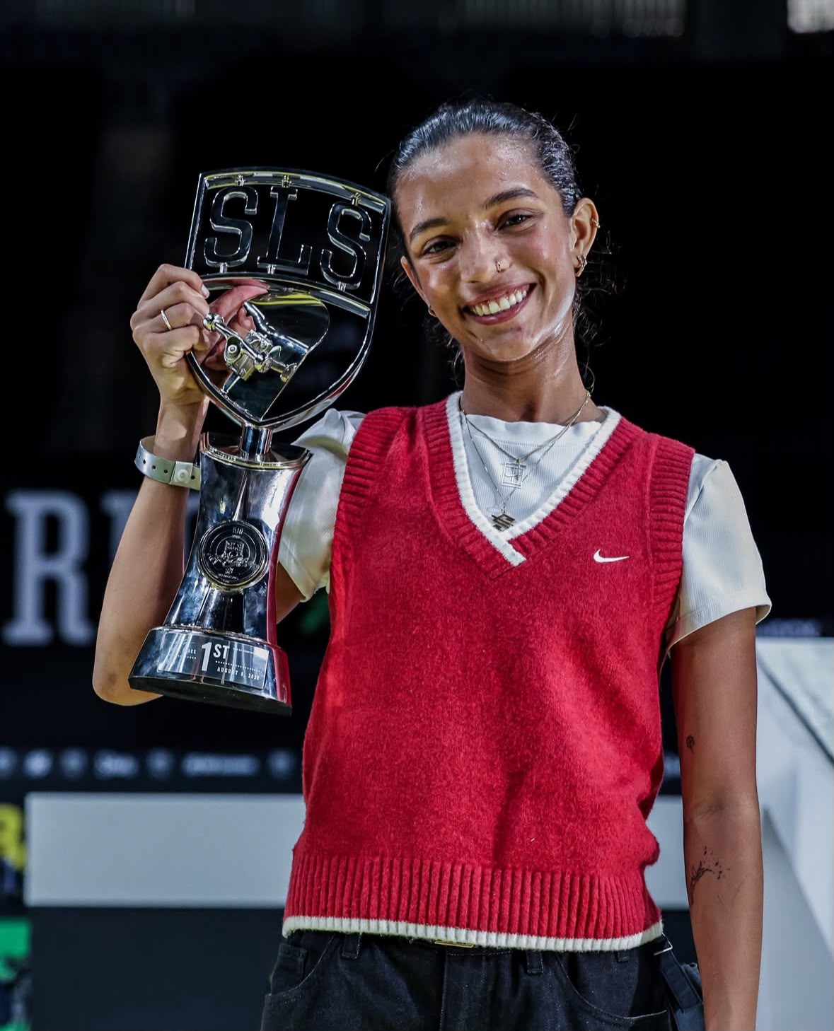 Raissa Leal sendo campeã da SLS -