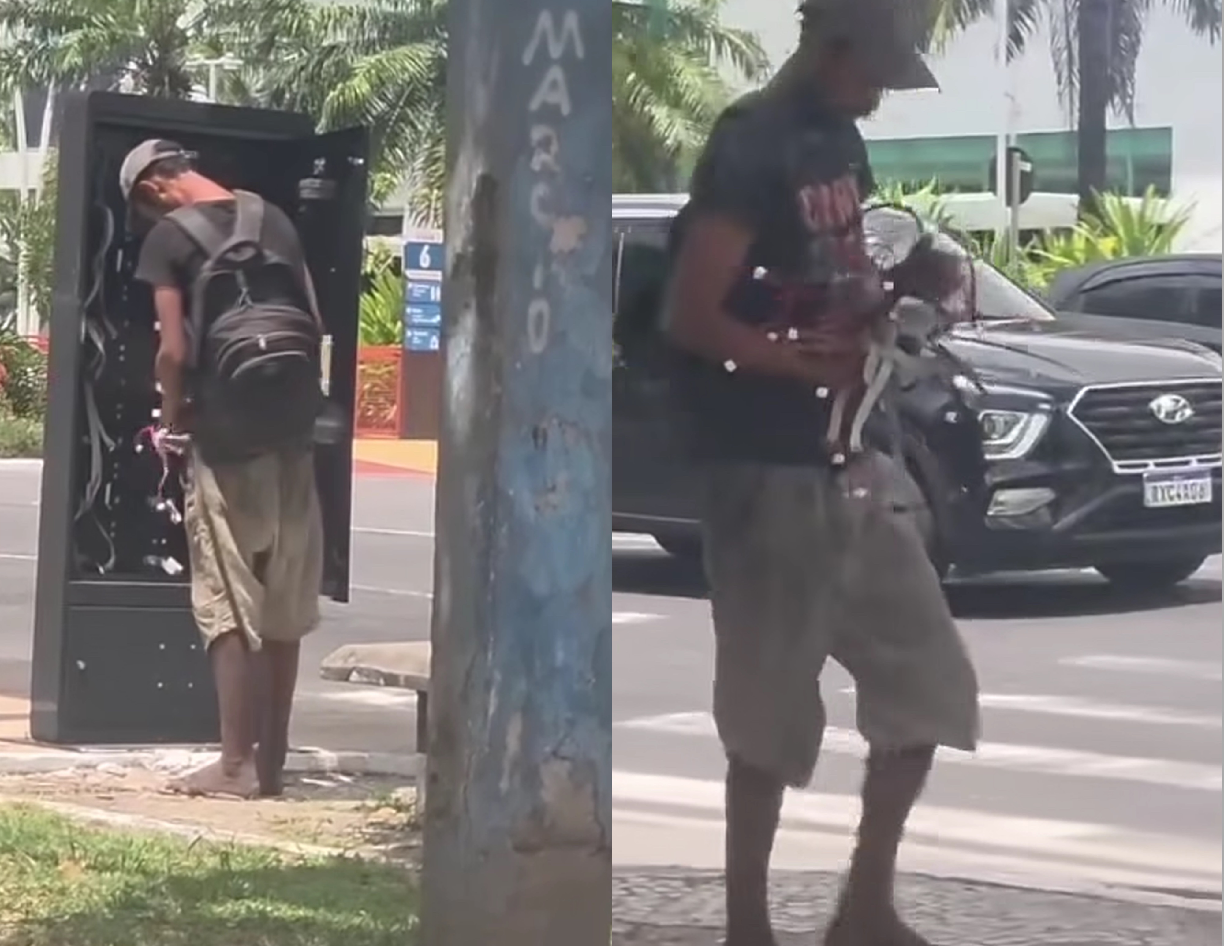 Imagem - Vídeo: Homem furta fiação elétrica na Nova Doca e sai caminhando tranquilamente
