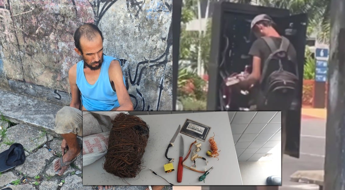 Imagem - Guarda Municipal prende homem flagrado furtando fiação de painel na Doca