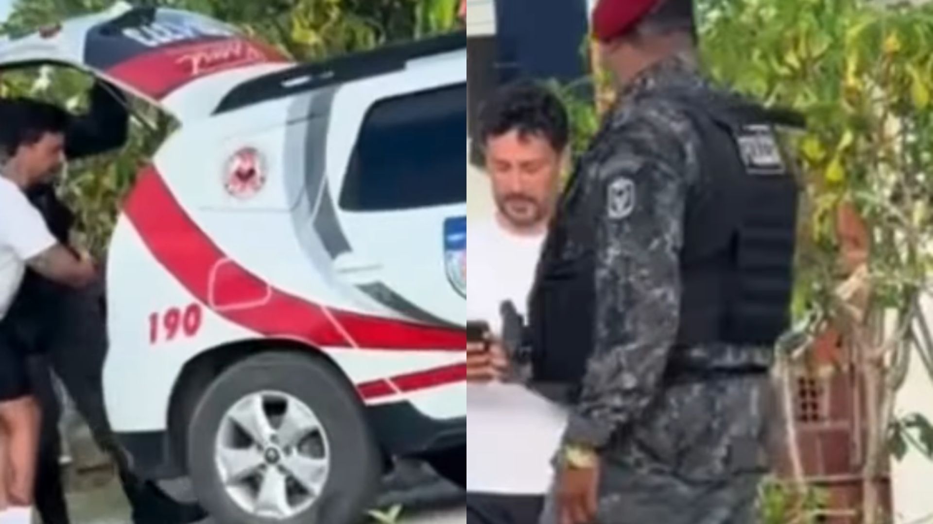 Policiais suspeitos de cederem uma viatura oficial para a criação de conteúdo do reality show "Rancho do Maia", do influenciador Carlinhos Maia. 