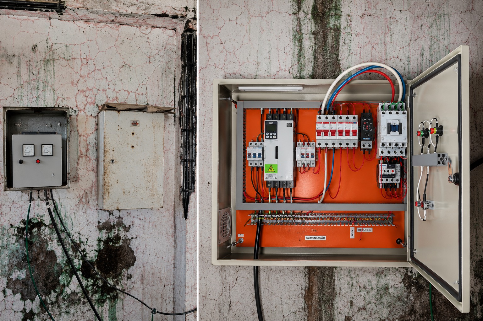 Os painéis elétricos comandam o funcionamento das bombas, monitoram os equipamentos e protegem todo o sistema contra falhas elétricas - 